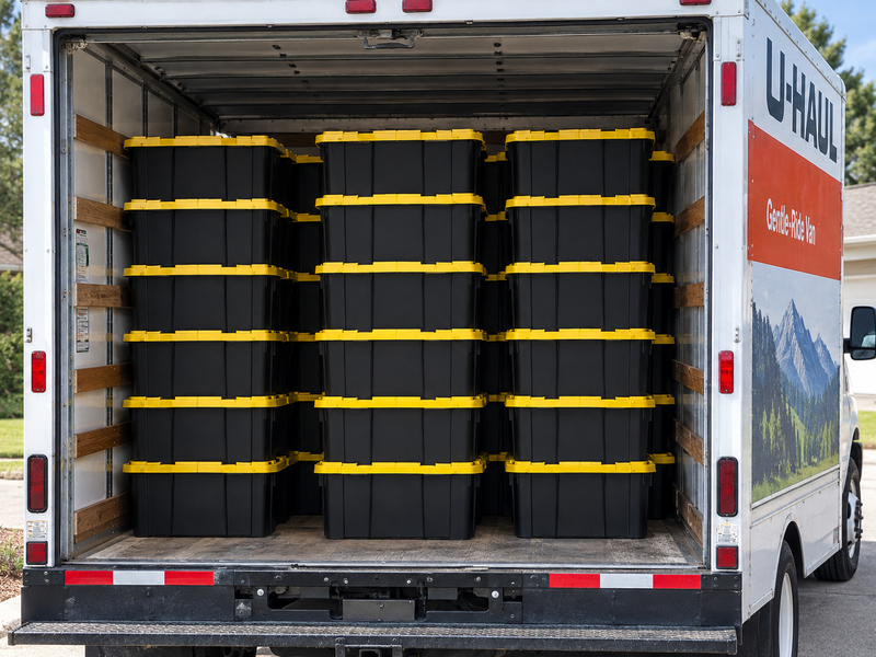 Organized plastic storage totes